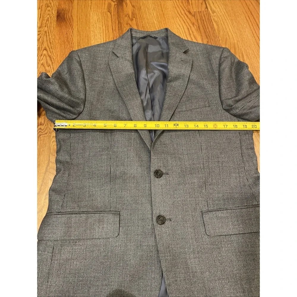 Ralph Ralph Lauren Men's Houndstooth Blazer Wool Stretch Gray Size 38R - Picture 6 of 8